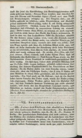 VII. Staatsarzneikunde.