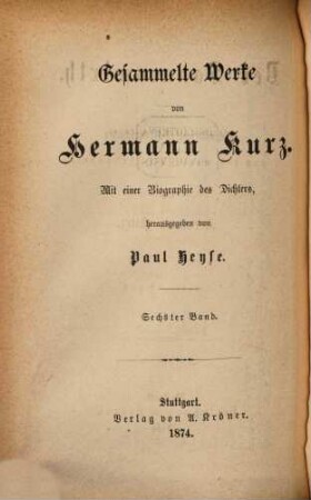 Gesammelte Werke, 6. Der Sonnenwirth ; 2