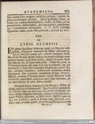 CXI De Ludis Olympiis