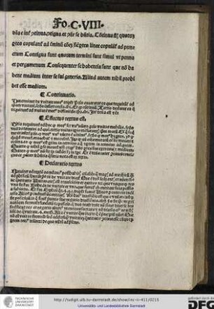 Continuatio: determinat de unitate motus tripliciter, primo enumerat ea que requiruntur ad ipsam unitatem...