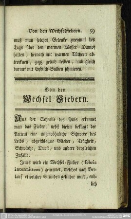Von den Wechsel-Fiebern