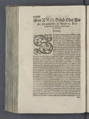 Das XVII. Buch Olai Magni Ertzbischoffen zu Vpsal rc. Von den heimischen Thieren Mitnächtiger Länder.