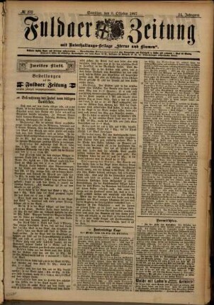 Zweite Ausgabe vom Samstag, den 09. Oktober 1897.