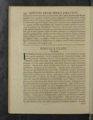 Epistola CLXXI. - CLXXX.