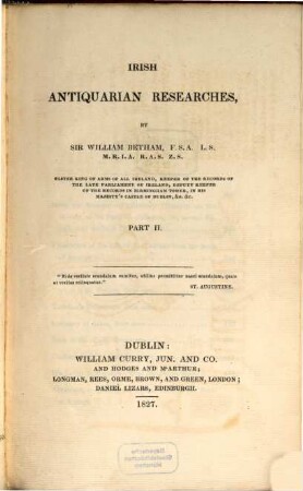 Irish antiquarian Researches. 2