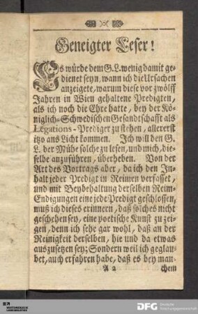 Geneigter Leser!