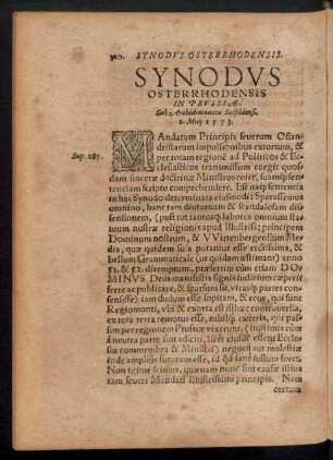 Synodus Osterrhodensis ...