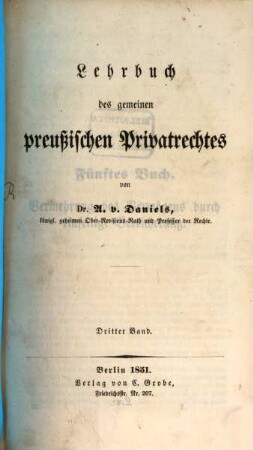 Lehrbuch des gemeinen preußischen Privatrechtes. 3