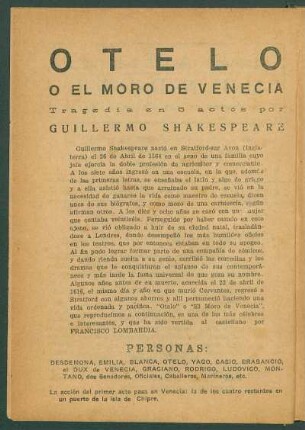 Otelo o el moro de Venecia