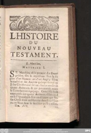 L'Histoire Du Nouveau Testament.