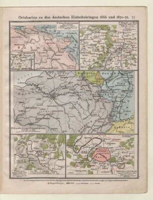 Ortskarte zu den deutschen Einheitskriegen 1866 und 1870-71