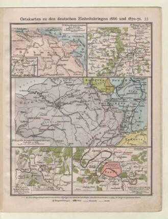 Ortskarte zu den deutschen Einheitskriegen 1866 und 1870-71