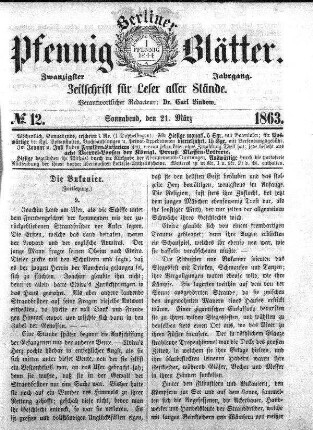 No. 12, Sonnabend, den 21. März 1863
