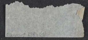 Einlage: Zettel. Kurzer Papierstreife