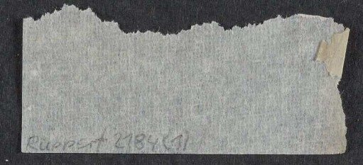 Einlage: Zettel. Kurzer Papierstreife
