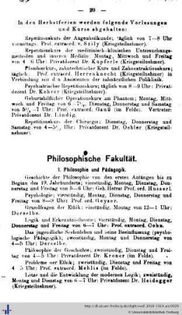 Philosophische Fakultät.