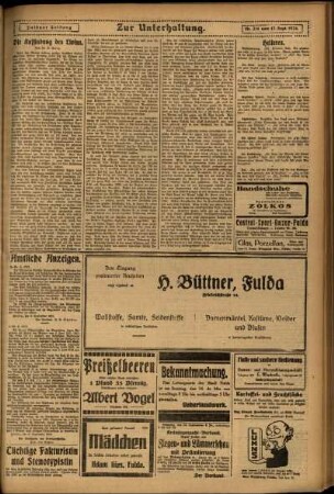 Zweite Ausgabe vom Samstag, den 13. September 1924.
