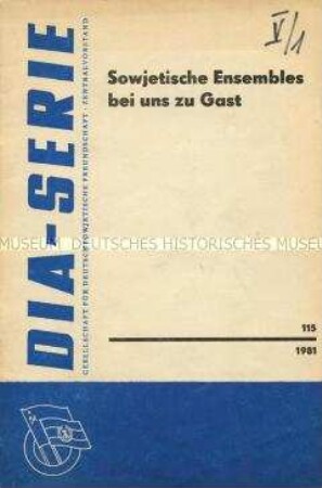 Textheft zur Dia-Serie "Sowjetische Ensembles bei uns zu Gast"