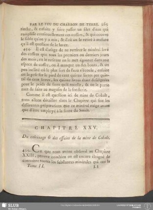Chapitre XXV. Du calcinage & des essaies de la mine de Cobalt