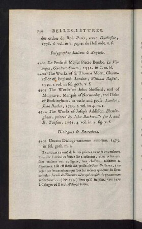 736-740, Dialogues & Entretiens