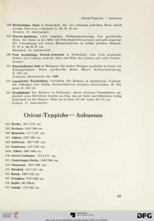 Orient-Teppiche – Aubusson (Nr. 244-284)