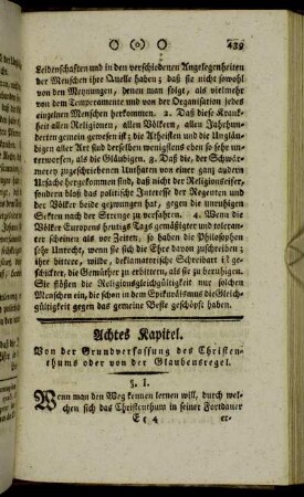 Achtes Kapitel. Von der Grundverfassung des Christenthums oder von der Glaubensregel.