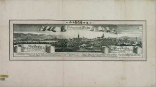 Ansicht von Dresden von Westen, Kupferstich, 1679 : Weck, Anton : Prospect umb Dresden (Ansicht von Dresden von Westen). 1679, 78,5 x 19,8 cm (Kupferstich) (aus Ant. Wecks Beschreibung von Dresden)