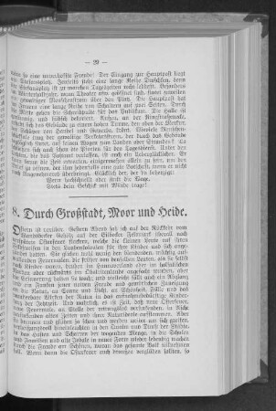 8. Durch Großstadt, Moor und Heide.