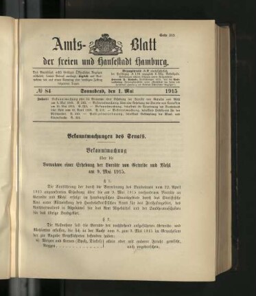 No. 84, 1. Mai 1915