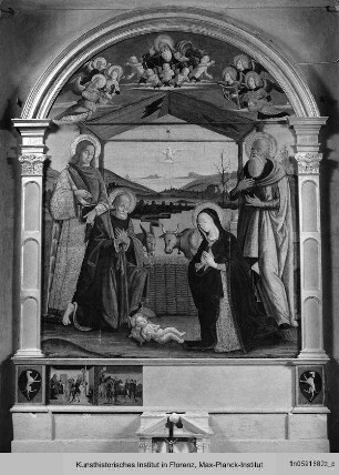 Die Anbetung des Kindes mit dem heiligen Secondiano und dem heiligen Hieronymus