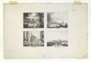 Sammelblatt mit 4 Ansichten von Ulms Umgebung. 1840