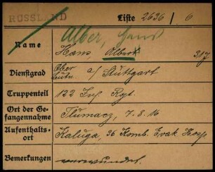 Alber, Hans - Albrecht, Albert