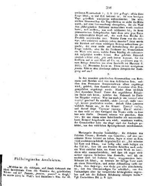 Philologische Analekten