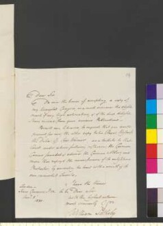 Brief von Sotheby, William an Goethe, Johann Wolfgang von