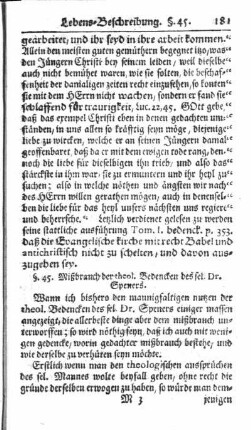 §. 45. Mißbrauch der theol. Bedencken des sel. Dr. Speners