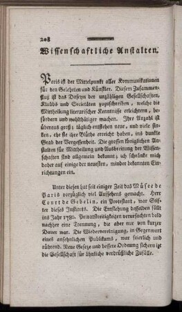 Wissenschaftliche Anstalten.