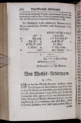 Von Wechsel-Arbitragen.