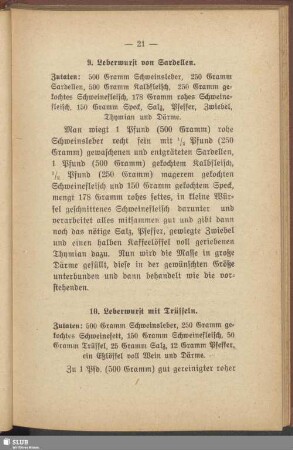 9. Leberwurst von Sardellen