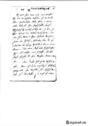 41: Brief von Wilhelm Heinse an Johann Wilhelm Ludwig Gleim