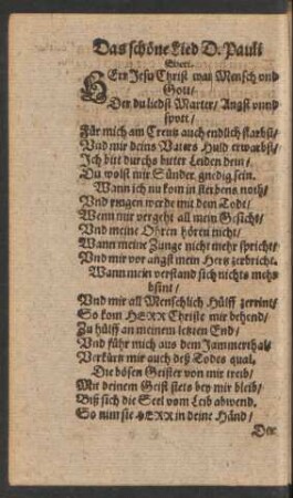 Das schöne Lied D. Pauli Eberi.