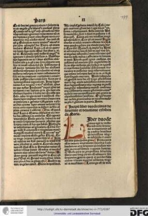 Incipit liber duodecimus de servitute et devotione exhibenda Marie.