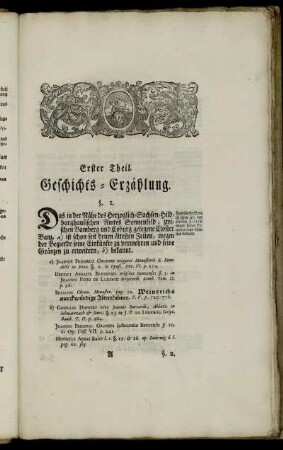 Erster Theil. Geschichts-Erzählung.