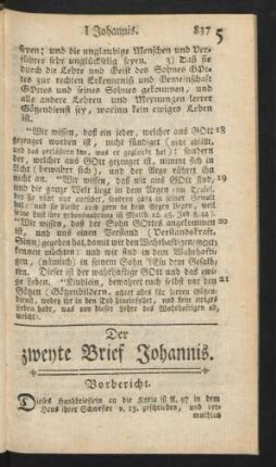 Der zweyte Brief Johannis.