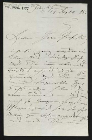 Brief an Wilhelm Engelmann : 19.09.1885
