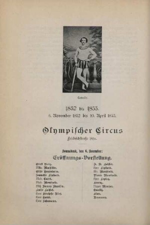 1852 bis 1853, 6. November 1852 bis 10. April 1853
