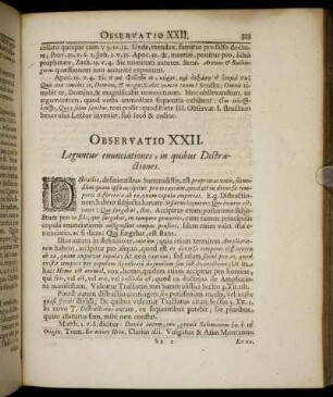 Observatio XXII. Leguntur enunciationes, in quibus Distractiones.