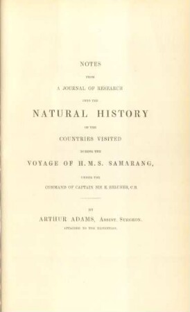 Notes from a journal of research into the natural history of the countries visited during the voyage of H. M. S. Samarang, ...