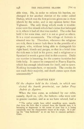 Chapter XXIV. Of the chapter held in the islands, in which was elected the forth provincial, our father Fray Andrés de Aguirre
