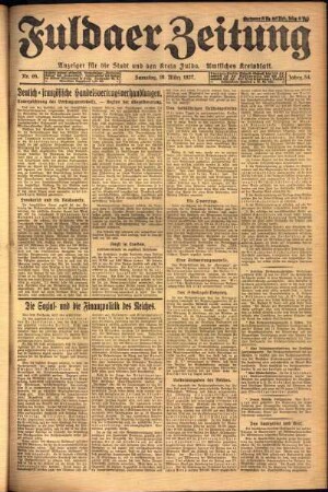 Ausgabe vom Samstag, den 19. März 1927.