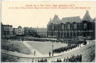 Lille. 2. K.S. Jäg.-Bat. No. 13 - Parade in Lille Dezember 1914